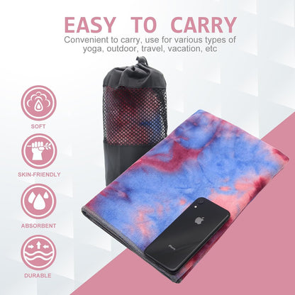 Yoga Towel,Hot Yoga Mat Towel with Grip Dots Sweat Absorbent Non-Slip for Hot Yoga, Pilates and Workout 24" x72", Purple & Blue