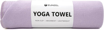 Yoga Towel,Hot Yoga Mat Towel with Grip Dots Sweat Absorbent Non-Slip for Hot Yoga, Pilates and Workout 24" x72", Purple & Blue