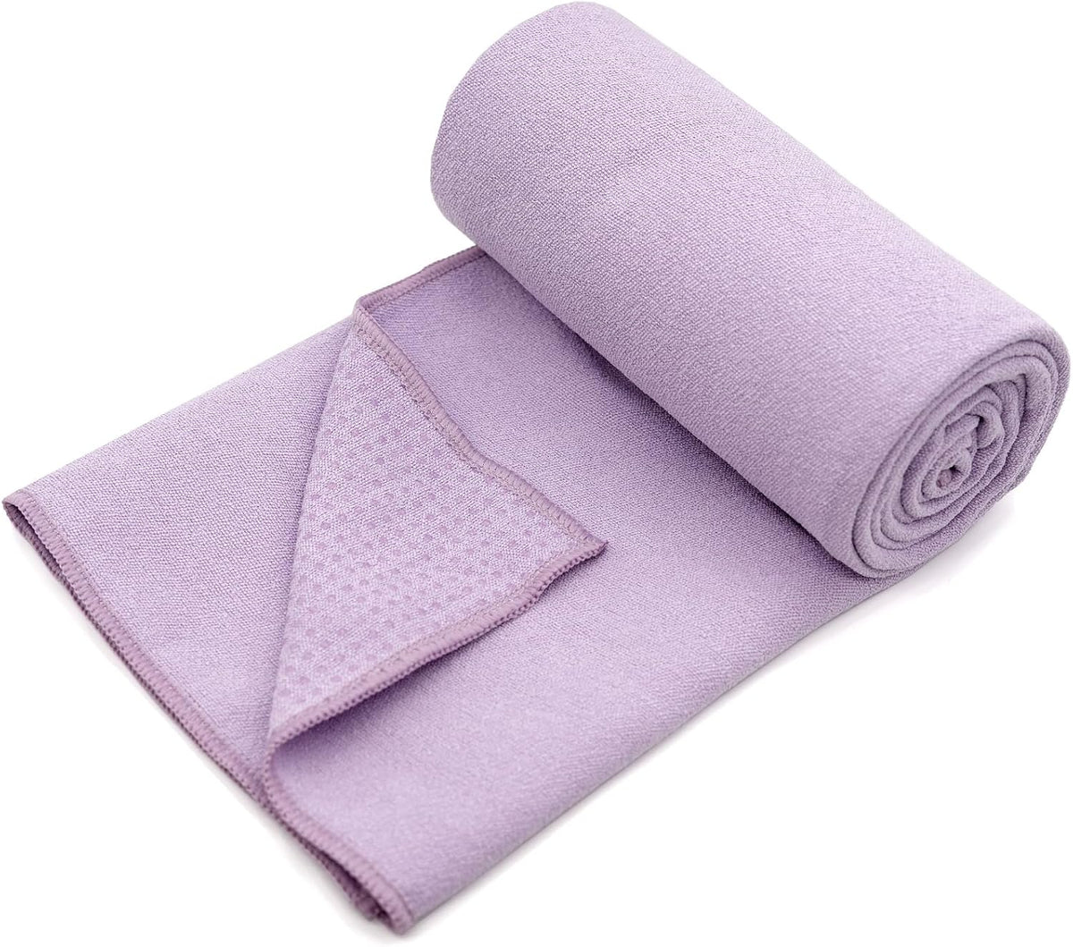 Yoga Towel,Hot Yoga Mat Towel with Grip Dots Sweat Absorbent Non-Slip for Hot Yoga, Pilates and Workout 24" x72", Purple & Blue
