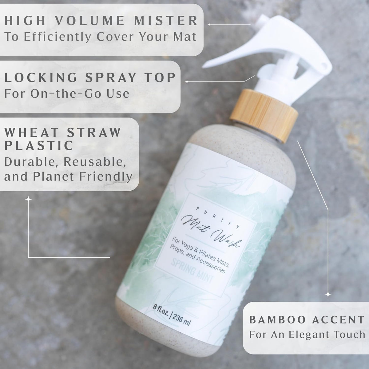 Organic Yoga Mat Cleaner Spray Made in the USA