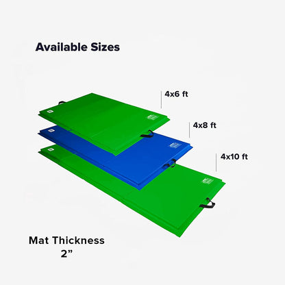 4 ft x 6 ft x 2 - Personal Fitness & Exercise Mat for Home Workout - Lightweight and Folds for Carrying – All Purpose Gym Mat – Thick Mat for Yoga, Pilates, Stretches, Floor Exercises