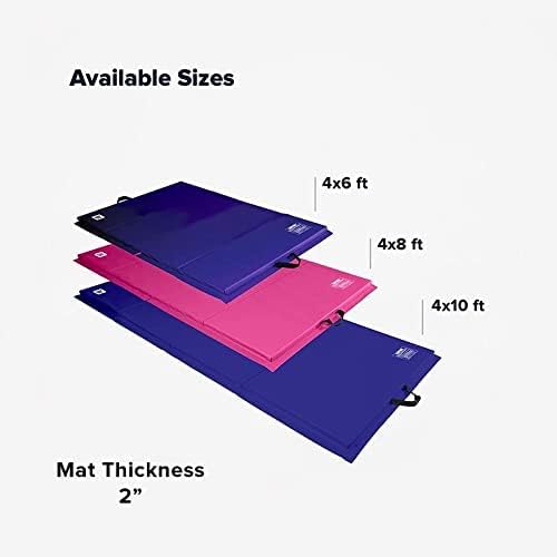 4 ft x 6 ft x 2 - Personal Fitness & Exercise Mat for Home Workout - Lightweight and Folds for Carrying – All Purpose Gym Mat – Thick Mat for Yoga, Pilates, Stretches, Floor Exercises