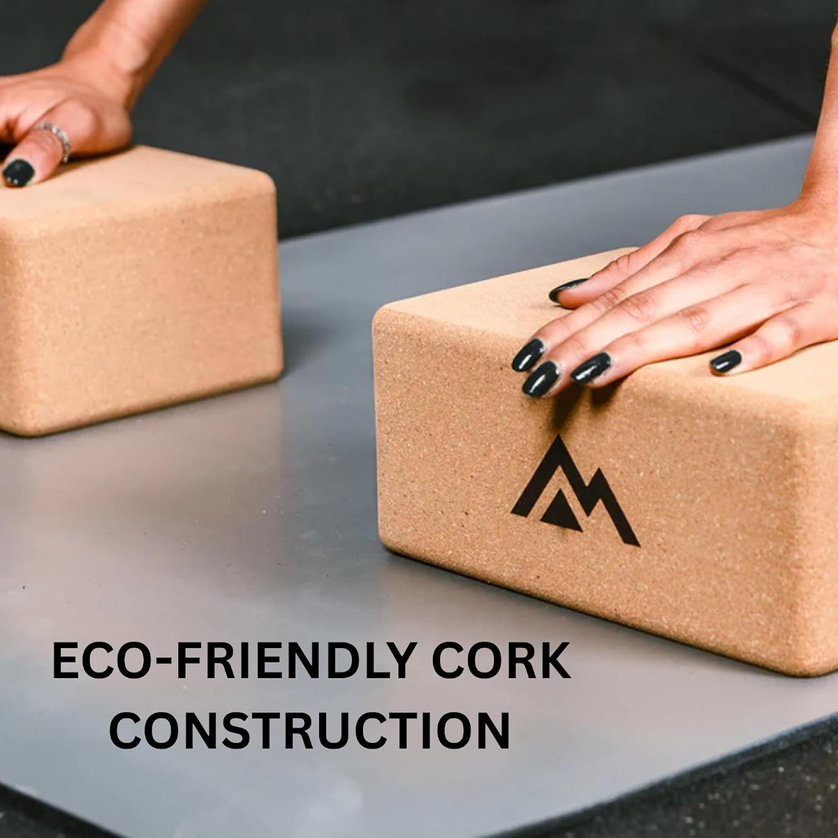 Cork Yoga Block, Eco-Friendly & Non-Slip Yoga Brick | Firm Support for Balance, Poses & Stretching | Durable Cork Block for Home Gym, Pilates, Meditation, Workouts & Physical Therapy