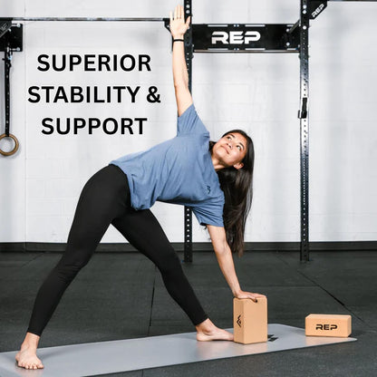 Cork Yoga Block, Eco-Friendly & Non-Slip Yoga Brick | Firm Support for Balance, Poses & Stretching | Durable Cork Block for Home Gym, Pilates, Meditation, Workouts & Physical Therapy
