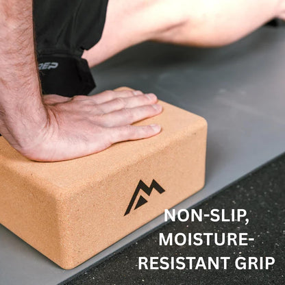 Cork Yoga Block, Eco-Friendly & Non-Slip Yoga Brick | Firm Support for Balance, Poses & Stretching | Durable Cork Block for Home Gym, Pilates, Meditation, Workouts & Physical Therapy