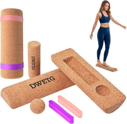 Premium Cork Balance Board for Foot Recovery & Mobility, Professional Foot Strengthening & Balance Training Kit for Plantar Fasciitis Relief, Physical Therapy & Stability
