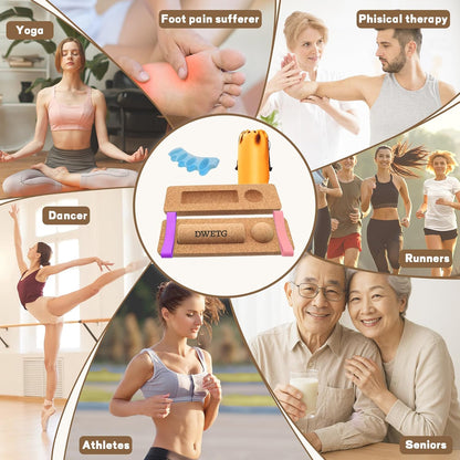 Premium Cork Balance Board for Foot Recovery & Mobility, Professional Foot Strengthening & Balance Training Kit for Plantar Fasciitis Relief, Physical Therapy & Stability