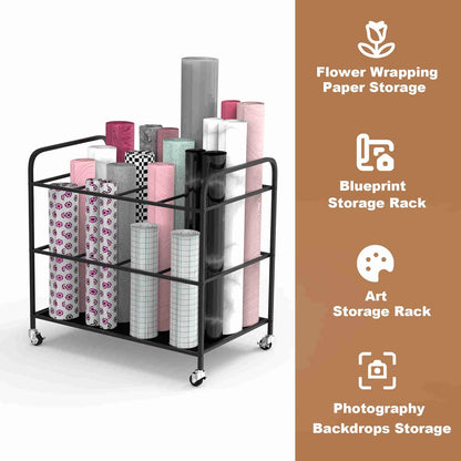Yoga Mat Holder Organizer Yoga Mat Storage Rack Basket for Home Gym Exercise Workout Equipment Storage Shelf Cart
