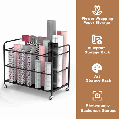 Yoga Mat Holder Organizer Yoga Mat Storage Rack Basket for Home Gym Exercise Workout Equipment Storage Shelf Cart