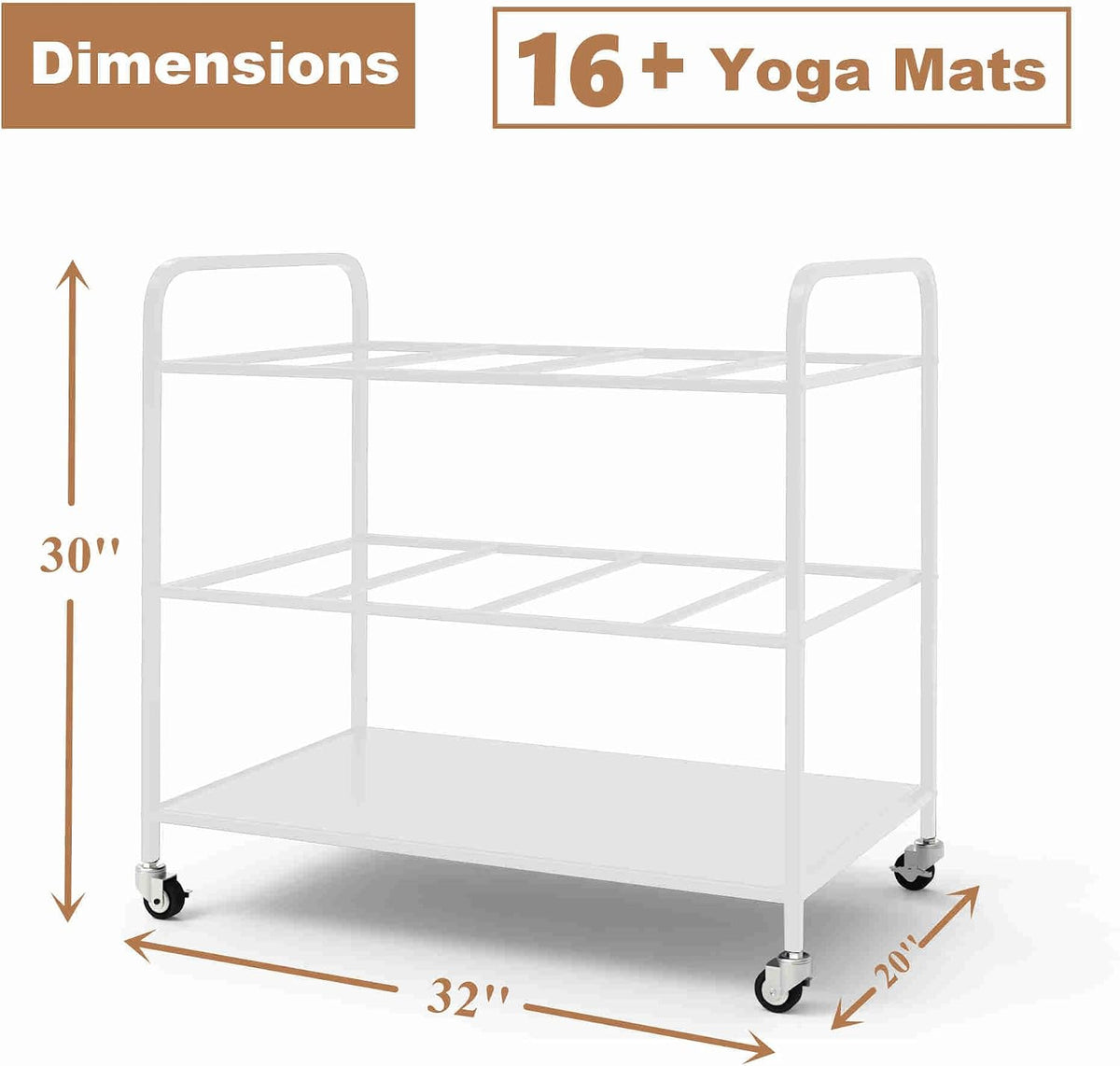 Yoga Mat Holder Organizer Yoga Mat Storage Rack Basket for Home Gym Exercise Workout Equipment Storage Shelf Cart