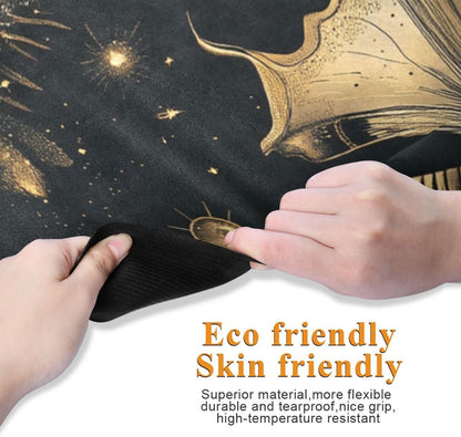 Boho Butterfly Moon yoga mat with cover for gym printed, natural rubber non slip, with yoga mat storage tapete para ejercicio 71x26 inches