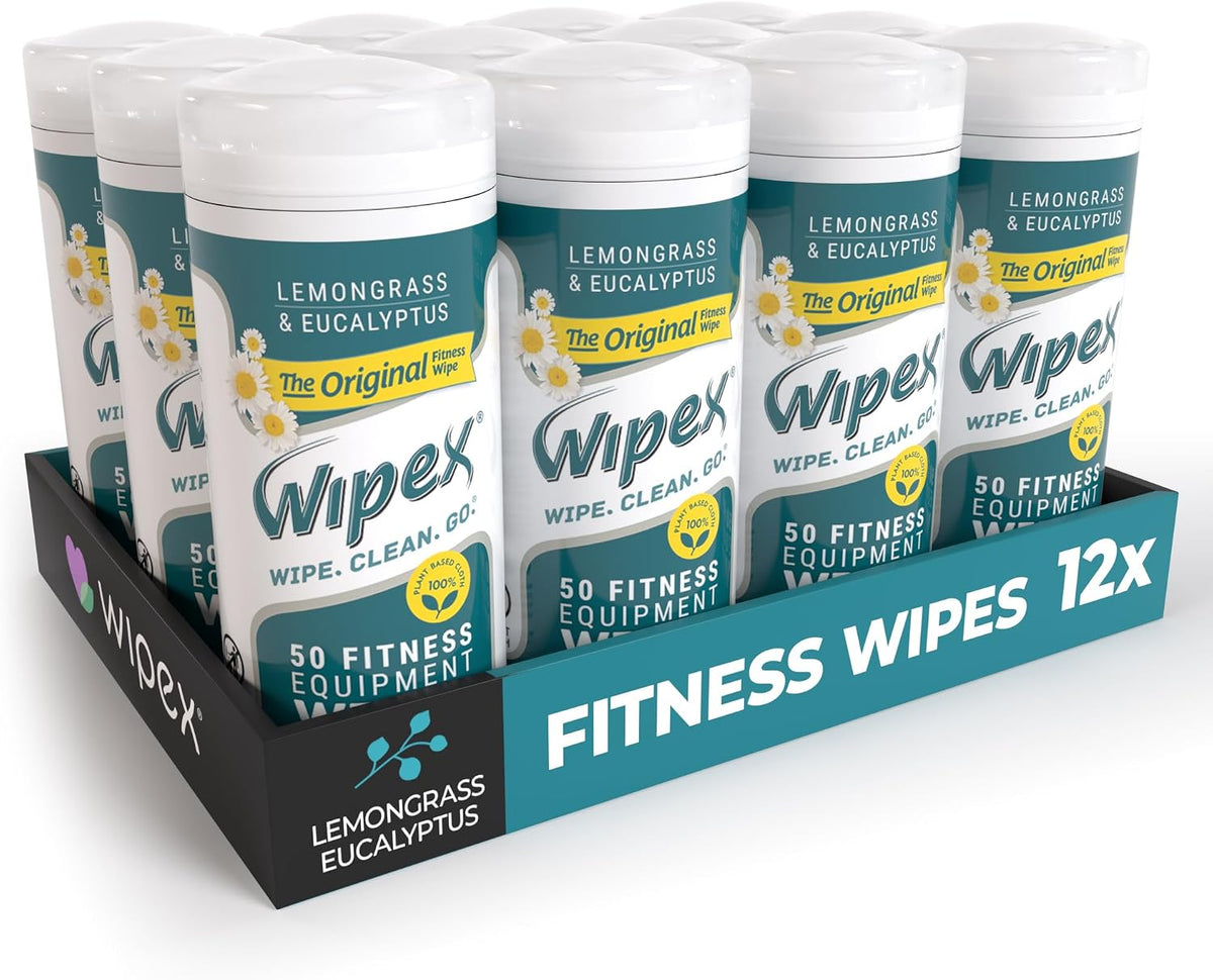 Fitness Equipment Wipes - EWG Verified - 50 Ct Original Natural Plant Based Gym Wipes for Equipment, Clean Surfaces at Home or Gym, Use as a Yoga Mat Cleaner, Lemongrass, Eucalyptus & Vinegar