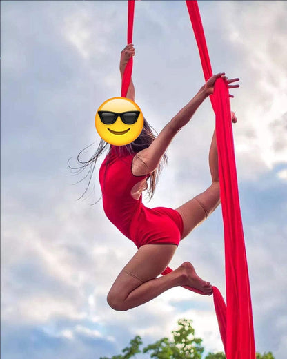 Durable Aerial Silks Starter Kit with 11-Yard Yoga Hammock & Hardware
