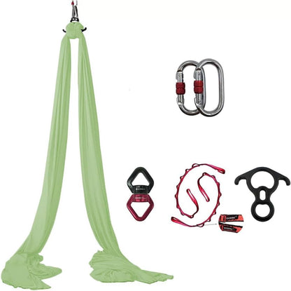 Durable Aerial Silks Starter Kit with 11-Yard Yoga Hammock & Hardware