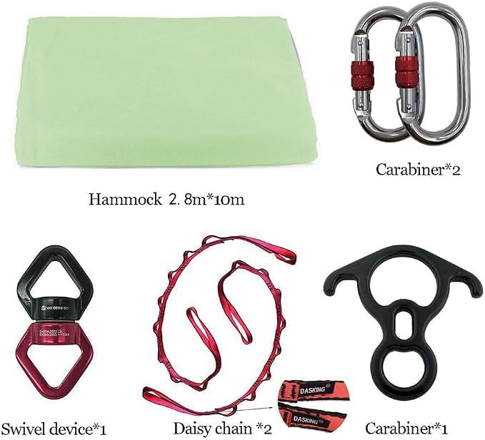 Durable Aerial Silks Starter Kit with 11-Yard Yoga Hammock & Hardware