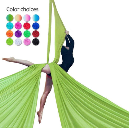 Durable Aerial Silks Starter Kit with 11-Yard Yoga Hammock & Hardware