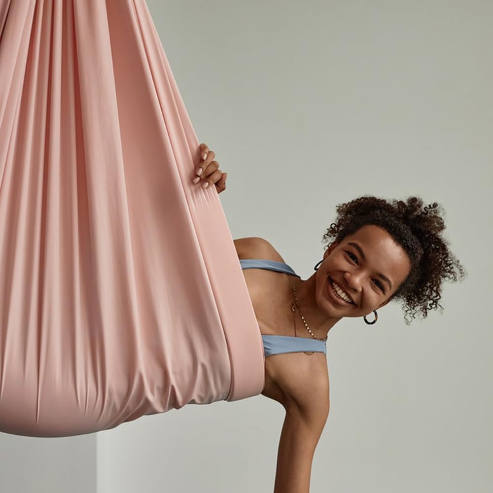 Durable Aerial Silks Starter Kit with 11-Yard Yoga Hammock & Hardware