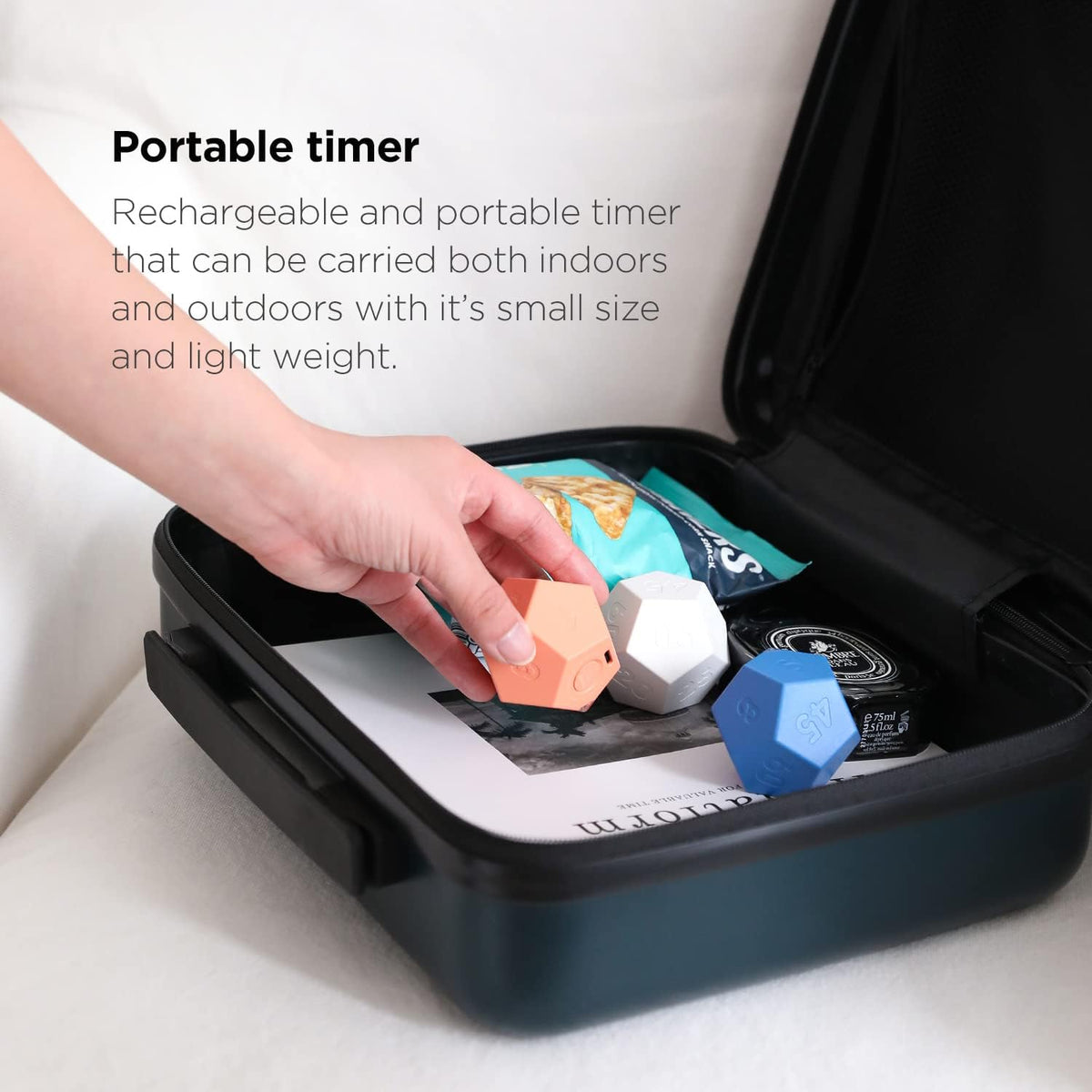Dodecagon Time Ball Rechargeable Mini Timer (White)