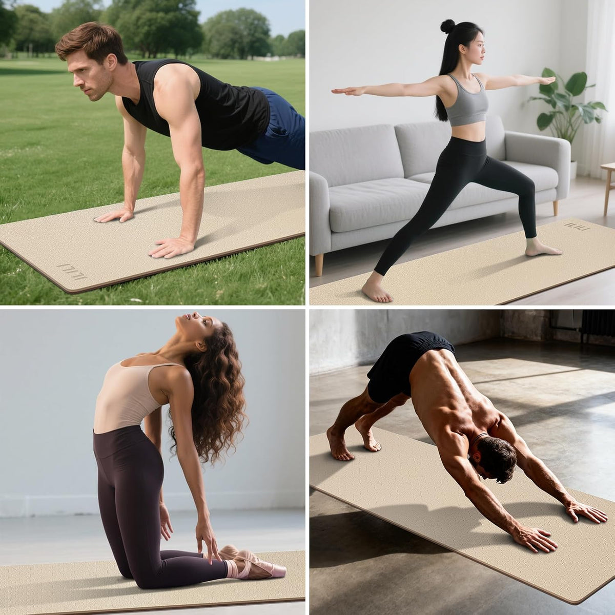 10mm Extra Thick, TPE Yoga Mat, 76×28 Inch Extra Long, Carrying Strap