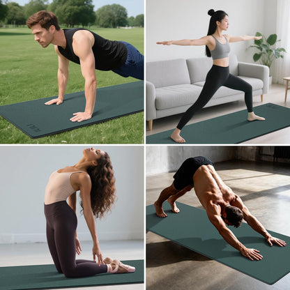 10mm Extra Thick, TPE Yoga Mat, 76×28 Inch Extra Long, Carrying Strap