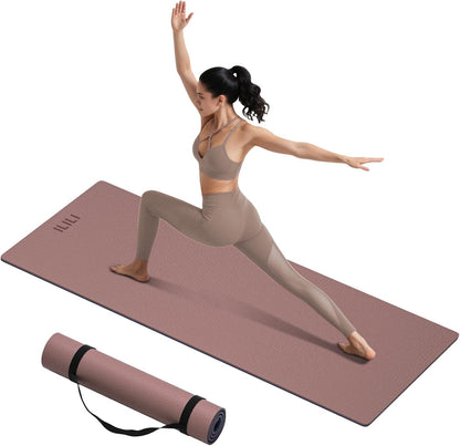 10mm Extra Thick, TPE Yoga Mat, 76×28 Inch Extra Long, Carrying Strap