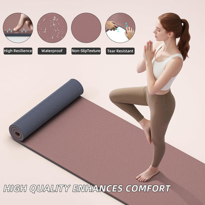 10mm Extra Thick, TPE Yoga Mat, 76×28 Inch Extra Long, Carrying Strap