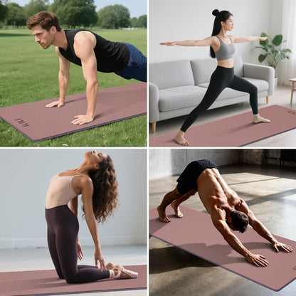 10mm Extra Thick, TPE Yoga Mat, 76×28 Inch Extra Long, Carrying Strap