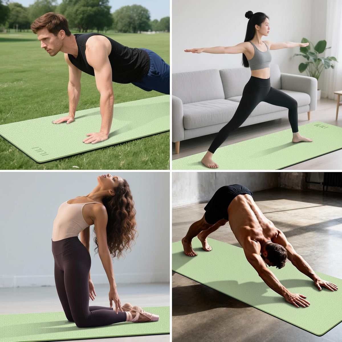 10mm Extra Thick, TPE Yoga Mat, 76×28 Inch Extra Long, Carrying Strap