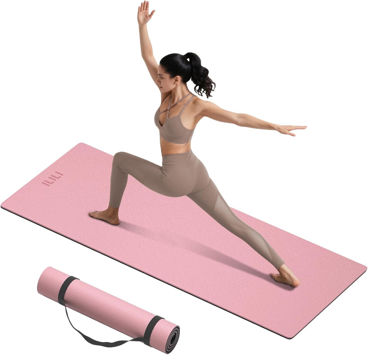 10mm Extra Thick, TPE Yoga Mat, 76×28 Inch Extra Long, Carrying Strap