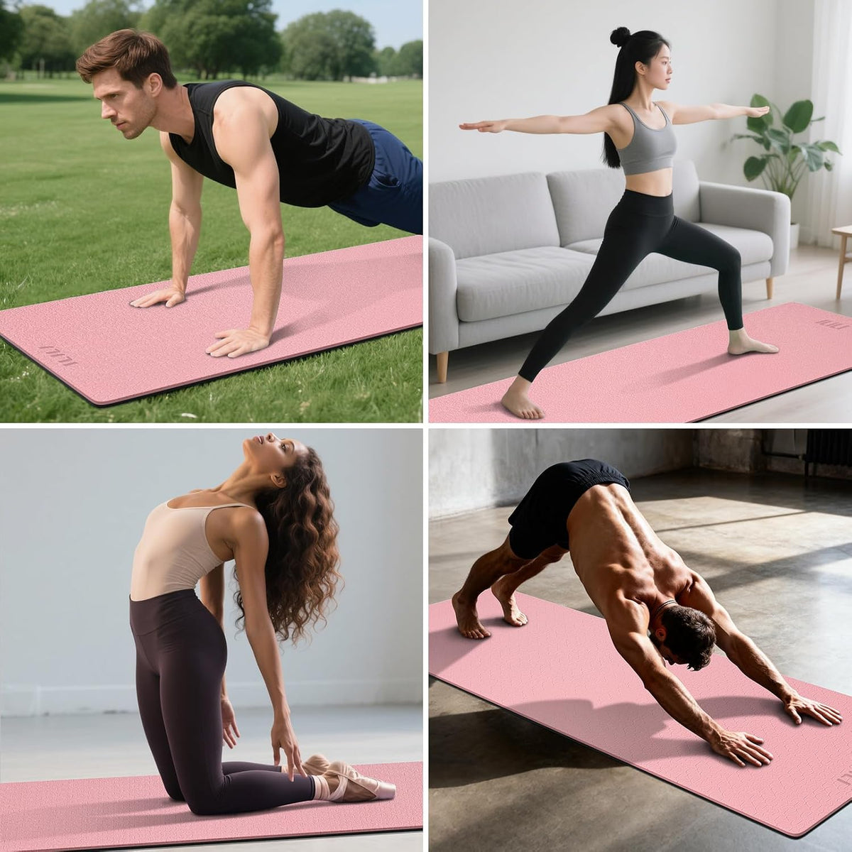 10mm Extra Thick, TPE Yoga Mat, 76×28 Inch Extra Long, Carrying Strap