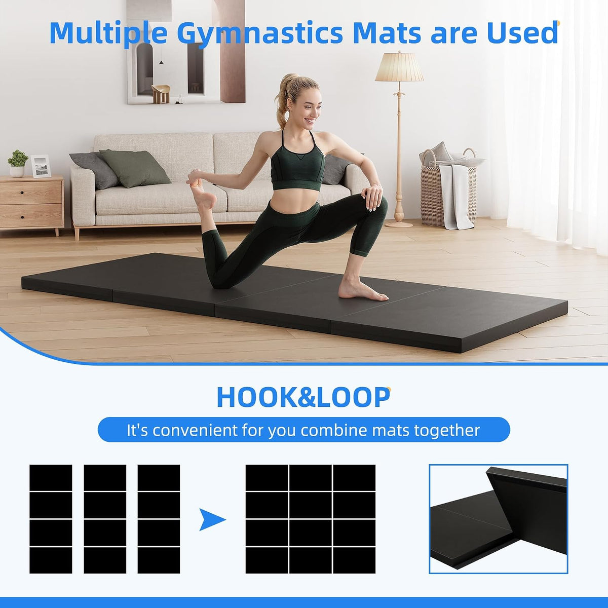 4'x10'x2 Thick Folding Gymnastics Exercise Mat Aerobics Stretching Yoga Mats