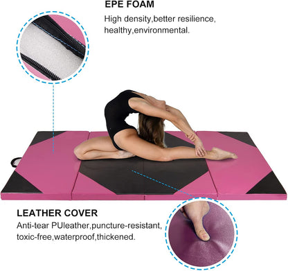 4'x10'x2 Thick Folding Gymnastics Exercise Mat Aerobics Stretching Yoga Mats