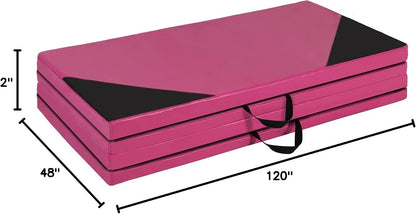 4'x10'x2 Thick Folding Gymnastics Exercise Mat Aerobics Stretching Yoga Mats