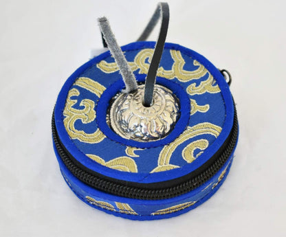 Tingsha/Tibetan Meditation Bell/Finger Cymbals with free Silk Case (2.8" Silver Bajra)
