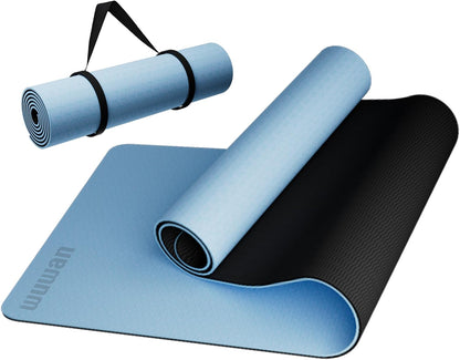 TPE Yoga Mat10mm Thick Wide Exercise Mat for Home Workout Carry Strap