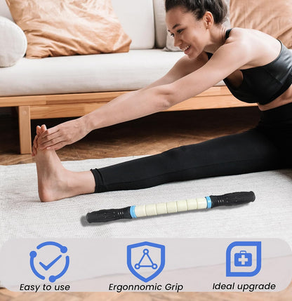 Muscle Roller Stick Massage Roller for Lymphatic Drainage, Cellulite Massager, Leg Massager for Circulation and Pain Relief, Deep Tissue & Trigger Point Massage
