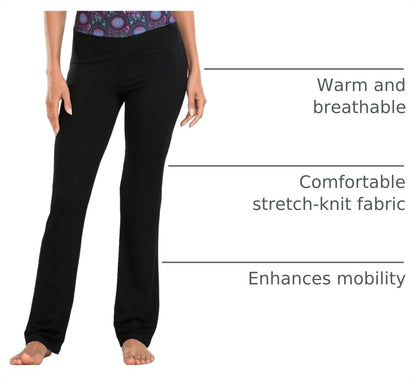 Women's Color Block Fold Over Waist Yoga Pants Flare Leg Workout Leggings