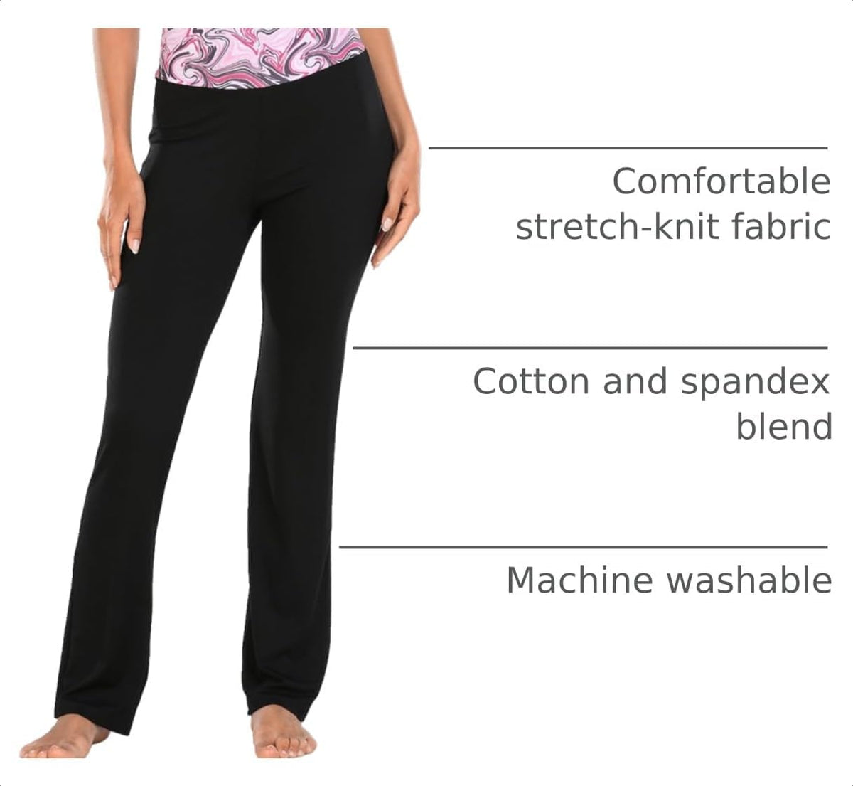 Women's Color Block Fold Over Waist Yoga Pants Flare Leg Workout Leggings