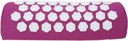 Neck and Back Massager Cushion with, Headaches, Migraines Relief Pillow, Ergonomic Floral Design, Made of ABS, Cotton (Purple)