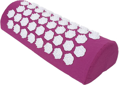 Neck and Back Massager Cushion with, Headaches, Migraines Relief Pillow, Ergonomic Floral Design, Made of ABS, Cotton (Purple)