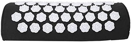 Neck and Back Massager Cushion with, Headaches, Migraines Relief Pillow, Ergonomic Floral Design, Made of ABS, Cotton (Purple)