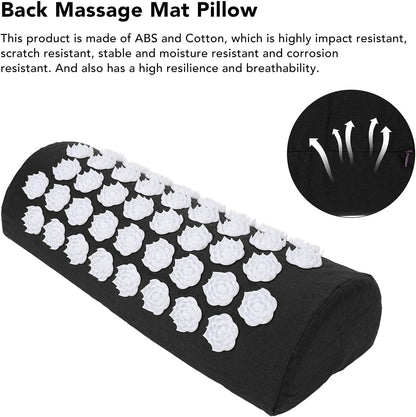 Neck and Back Massager Cushion with, Headaches, Migraines Relief Pillow, Ergonomic Floral Design, Made of ABS, Cotton (Purple)