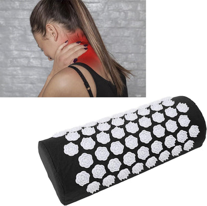 Neck and Back Massager Cushion with, Headaches, Migraines Relief Pillow, Ergonomic Floral Design, Made of ABS, Cotton (Purple)