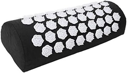 Neck and Back Massager Cushion with, Headaches, Migraines Relief Pillow, Ergonomic Floral Design, Made of ABS, Cotton (Purple)