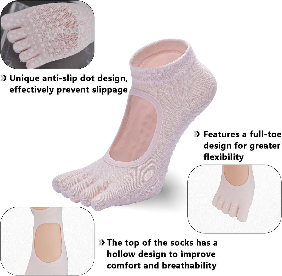 2 Pairs Non Slip Yoga Gloves Socks Set, Women Fingerless Gym Gloves and Pilates Socks for Fitness Exercise Yoga