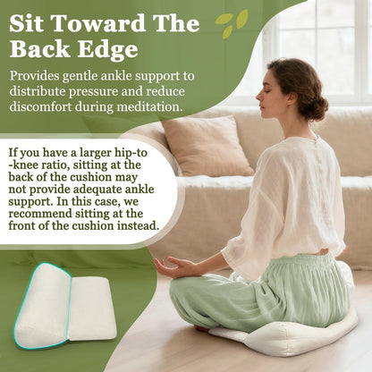 Meditation Cushion for Sitting on Floor Yoga Bolster Meditation Pillow Foldable and Multifunctional Floor Seat Cushions Ergonomics Tailbone Support Mat - Organic Cotton Cover