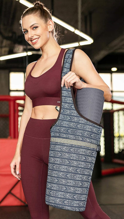 Canvas Yoga Mat Bag Fits Most Mats Yoga Bag with Large Storage Pockets to Hold More Accessories Ideal for Pilates Workout Gifts & Travel
