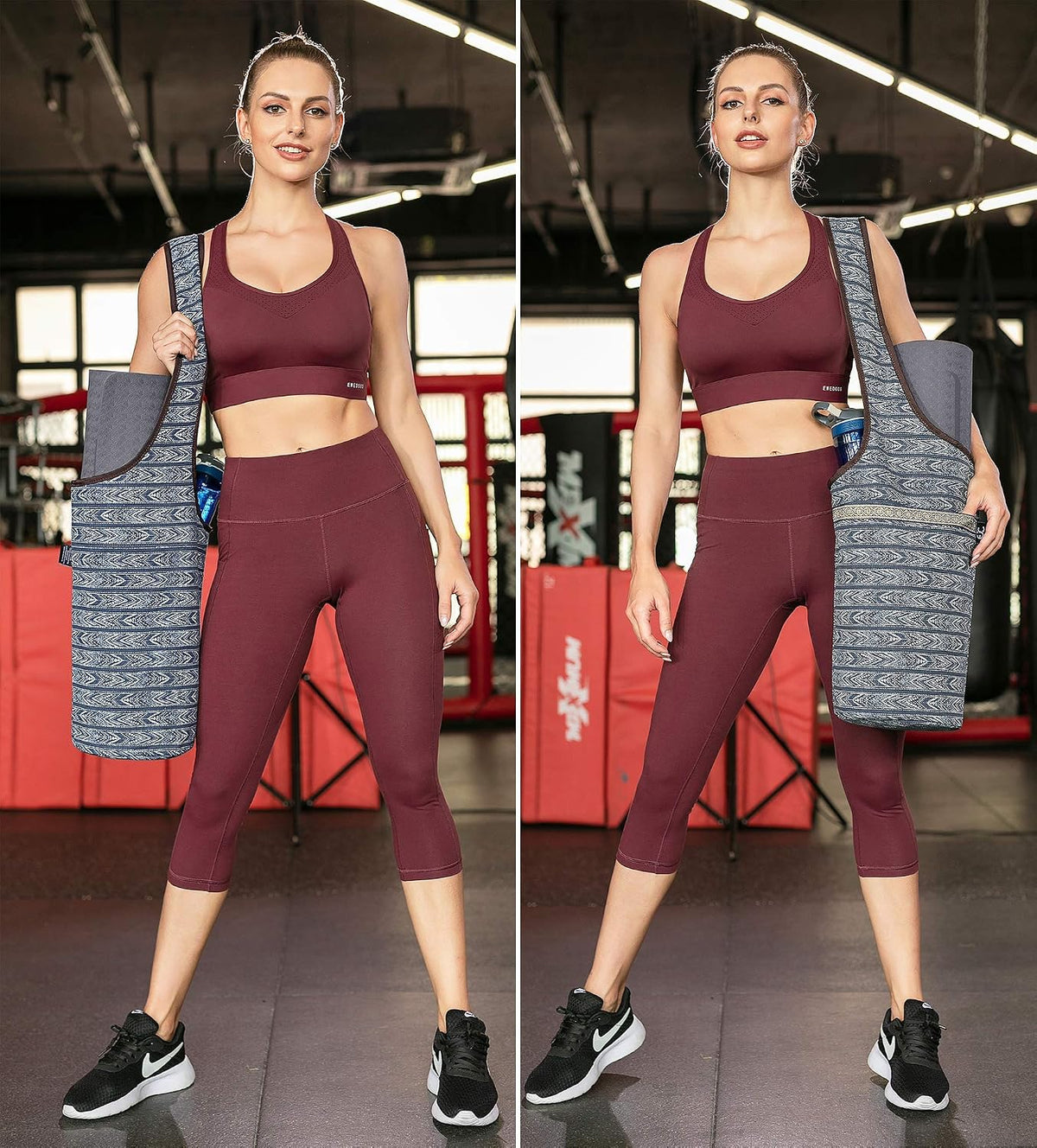 Canvas Yoga Mat Bag Fits Most Mats Yoga Bag with Large Storage Pockets to Hold More Accessories Ideal for Pilates Workout Gifts & Travel