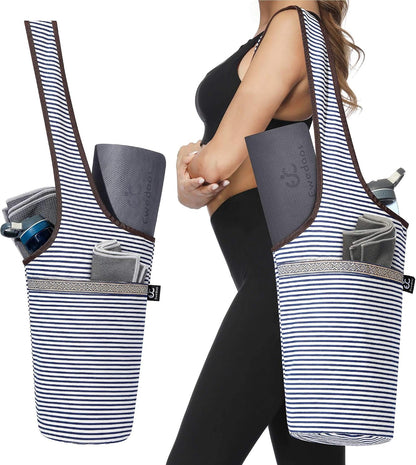 Canvas Yoga Mat Bag Fits Most Mats Yoga Bag with Large Storage Pockets to Hold More Accessories Ideal for Pilates Workout Gifts & Travel