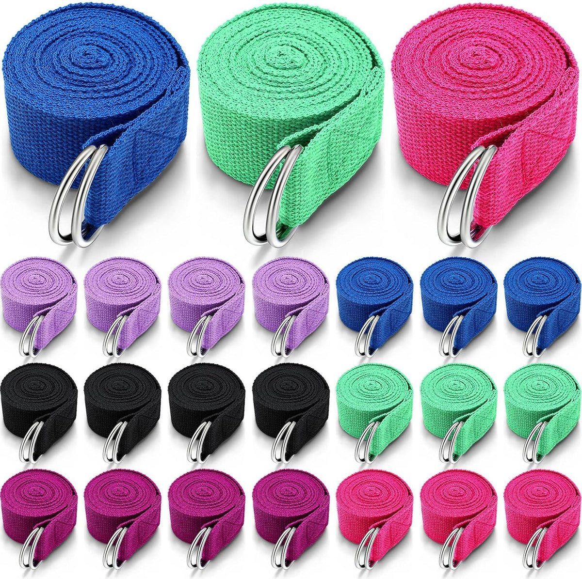 Yoga Strap Stretching Pilates Exercise Adjustable Straps 6 ft Non Elastic Yoga Belt with Adjustable D Ring Buckle for Pilates Gym Workouts Fitness